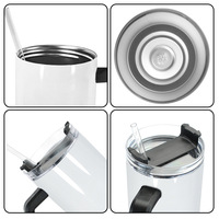 Gelas Tumbler Sublimasi Stainless Steel 40 oz Tahan Dingin dengan Gagang dan Sedotan Kosong untuk Grosir