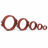 Collier de serrage à quatre boulons pour tuyaux, en acier au carbone zingué, robuste, pour support de pipeline, usine pétrochimique