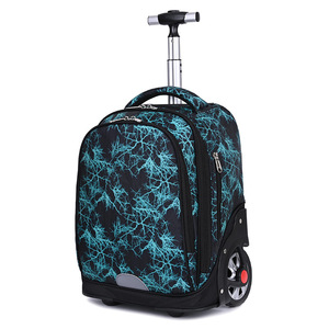 OEM Oxford Fashion Geometric Pattern High Quality Unisex College School Trolley <b>Rolling</b> <b>Backpack</b> with Wheels - Product Image 1