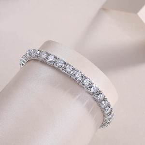 Pronto per la spedizione di Fine <span class=keywords><strong>uomo</strong></span> donna bracciale di lusso gemma <span class=keywords><strong>925</strong></span> argento bracciale gemma catena Tennis 5mm Moissanite catena Tennis - Product Image 1