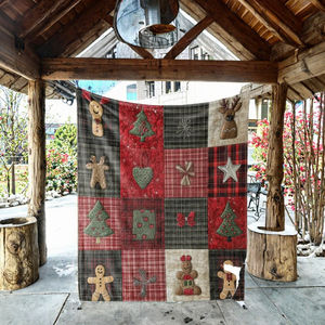 Manta de Punto Raschel con Estampado Animal Nórdico Vintage, Antibacteriana, Diseño Adorable, para las <span class=keywords><strong>Cuatro</strong></span> Estaciones, Regalo de Navidad - Product Image 2