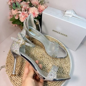 Open Toe Rhinestones Women 2025 New Designer Sexy 8.5CM Heels Female Shoes Summer Heeled <b>Sandals</b> - Product Image 5