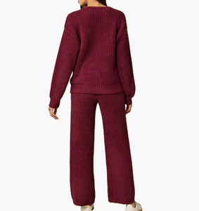 Pigiama Personalizzato Autunno Inverno <span class=keywords><strong>da</strong></span> Donna in Tessuto Waffle, Set Due Pezzi Tinta Unita Casual e Comodo per <span class=keywords><strong>Casa</strong></span> - Product Image 4