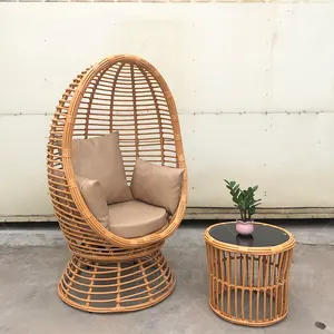 Balcony sex furniture bird shape outdoor rattan garden bed and patio lounge chair Rattan / Wicker Furniture Sets