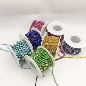 Accessoires de bijouterie DIY : Tubes de fil de coton entièrement recouverts de diamants, faits à la main, avec bande de diamants à dos adhésif, pour vêtements et chaussures - Product Image 2