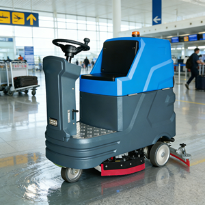 เครื่องขัดพื้นแบ<span class=keywords><strong>บน</strong></span>ั่งขับพร้อมถังน้ำขนาดใหญ่ ใช้พลังงานแบตเตอรี่ สำหรับทำความสะอาดคลังสินค้าและโรงงาน - Product Image 1