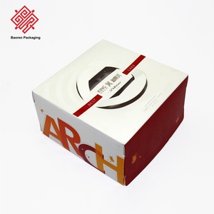 Boîte à gâteau en papier personnalisée avec fenêtre et poignée, boîte pliable en carton alimentaire pour l'emballage de gâteaux d'anniversaire et de pâtisseries - Product Image 1
