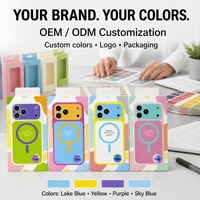 Casing HP Akrilik Magnetik Trendy Warna Cerah untuk 18 Pro Max 17, Soft Matte Premium Anti Gores Pelindung