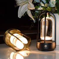 Lampe de table rechargeable en aluminium minimaliste de luxe nordique, lanterne en acrylique, décoration de restaurant