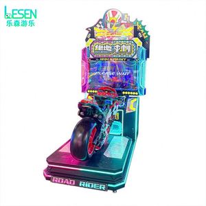 Machine de jeu d'arcade à monnayeur, simulateur de course de moto d'intérieur, jeu vidéo pour parc d'attractions, prise en charge de l'anglais, 2 joueurs - Product Image 1