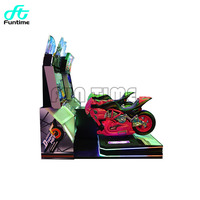 Amusement intérieur simulateur d'arcade à pièces moto de course dynamique de 42 pouces console de jeu de course de moto à 2 joueurs