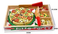 Bébé En Bois Pizza Cuisine Cadeaux Jouet Jeux de simulation Alimentaire De Coupe Ensemble L'éducation de Cuisine BRICOLAGE Jouets Pour Enfants