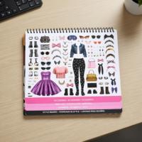 Modisches Design-Aufkleber-Schablonen-Aktivitätsbuch Papier-PP Glam-Style-Set für Kreative Outfit-Erstellung Fantasievolles Bastelset