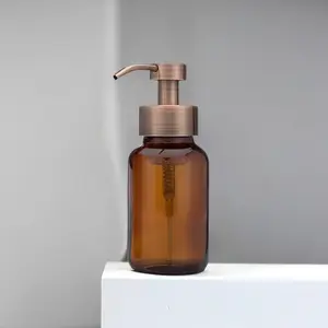 Distributeur de savon en mousse de verre ambré moderne rechargeable de 250ML pour la cuisine de salle de bain