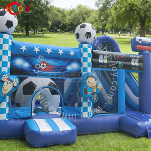 Château gonflable sur le thème du football avec structure en PVC, taille 15x8m, capacité 5-10 personnes - Product Image 2