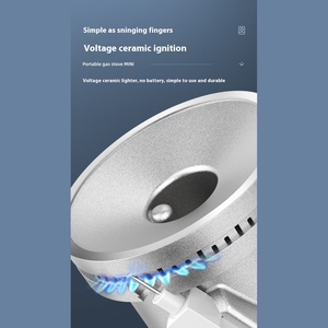 Cuisinière à gaz portable en acier inoxydable pour <span class=keywords><strong>camping</strong></span> en plein air voiture usage domestique-Mini cassette magnétique coupe-vent barbecue carburant butane-manuel - Product Image 4