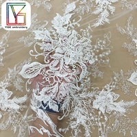 Nouvelle Arrivée Tissu en Dentelle Florale 3D avec Perles, Tissu Brodé Africain, Tissu Perlé à Paillettes pour Robes de Soirée Femme