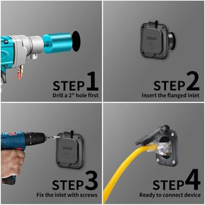 <span class=keywords><strong>Accessoires</strong></span> de <span class=keywords><strong>caravane</strong></span> Prise d'alimentation CA 15 ampères 125 V avec cordon d'extension double intégré de 18 pouces NEMA 5-15 - Product Image 5