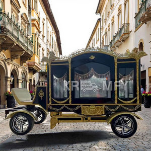 Calèche funéraire de luxe noire personnalisée, tirée par des chevaux, avec pneus en caoutchouc massif, pour 4 à 6 personnes, à vendre - Product Image 1