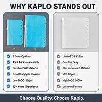 Kaplo A5/A6 - Fundas Transparentes de PVC con Cierre de Cremallera y 6 Orificios, Bolsas Impermeables para Documentos, para Archivadores de Anillas y Hojas Sueltas