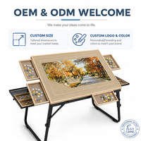 Table de puzzle pliable peu encombrante avec hauteur et angle d'inclinaison réglables, plateau en bois et feutre pour adultes, cadeau familial