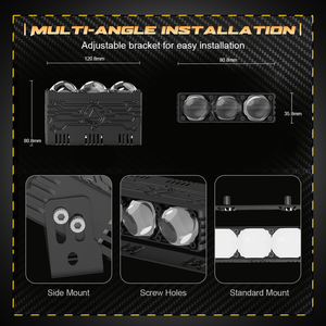 Nouveau pour P3PLUS : Phare antibrouillard LED en aluminium avec lentille <span class=keywords><strong>de</strong></span> projecteur, mini phare <span class=keywords><strong>de</strong></span> conduite, feux <span class=keywords><strong>de</strong></span> travail auxiliaires, DC 9V-24V, indice <span class=keywords><strong>de</strong></span> protection IP68 - Product Image 4