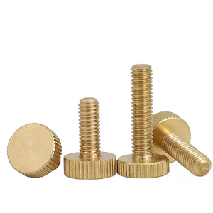 Vis à molette en laiton réglable à la main GB835 M3 M4 24mm M5 M6 25mm, vis à molette à tête moletée plate large en laiton - Product Image 1