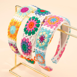 ربطة شعر مصنوعة يدويًا من البوتيك للنساء ربطة شعر فاخرة محبوكة لديكور شعر خارجي ربطة رأس واسعة - Product Image 3