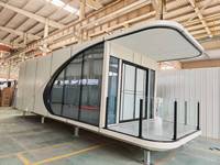 Maisons préfabriquées en capsule de conception moderne et luxueuse en acier, espace salon en capsule, système intelligent