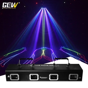 Projecteurs laser portables GEVV Factory à 2/3/4 têtes, pleine couleur, à moteur pas à pas, pour spectacle, DJ, discothèque, fête, club - Product Image 1
