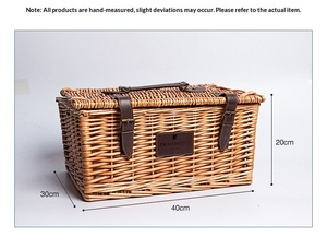 <span class=keywords><strong>Panier</strong></span> de pique-nique en rotin d'extérieur avec couvercle, multi-usage pour le shopping, l'hôtellerie, le nettoyage, bleu - Product Image 6