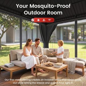 Gazebo à <span class=keywords><strong>toit</strong></span> rigide 12x14 avec <span class=keywords><strong>toit</strong></span> en acier galvanisé double - Product Image 4