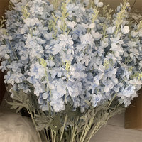 E-788 Vente en gros de delphinium à longue tige, style moderne, fleur en soie faite à la main, mariage, delphinium bleu clair