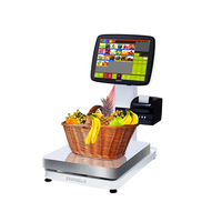 Balance-caisse Zhongji TS4 60KG avec système d'exploitation Windows et imprimante thermique multi-technologies pour supermarchés et marchés agricoles