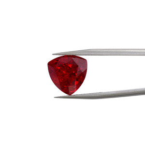 Cultured Pigeon Blood Red Fat Triangle Synthetic <strong>Ruby</strong> Natural Cut with Cotton like Inclusions Loose Matching Stones - Product Image 4