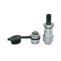 Connecteur Aviation PLS16, Adaptateur Mâle-Femelle Circulaire 2-9 Broches avec Placage Or Cuivre pour Connexions de Câbles