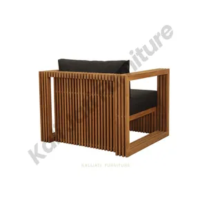 도매 가격 인도네시아 우아함 티크 나무 야외 가구 컬렉션 새로운 현대 디자인 Geneve 깊은 좌석 시리즈