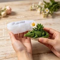 Moule en silicone en forme de crocodile pour pot de fleurs 3D DIY, idéal pour la fabrication artisanale de pots en ciment, décoration de jardin et fournitures d'artisanat