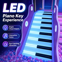 Escalier musical interactif à LED avec piano, toboggan, équipement de terrain de jeu sensoriel intérieur avec lumière activée par le son et activation au pied