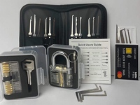 Kit de crochetage de serrures de bonne qualité en acier inoxydable léger, 24-en-1, 20 outils de crochetage, avec étui zippé pour usage domestique