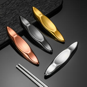 ที่วางตะเกียบสแตนเลสสีทองเงินรูปใบไม้สำหรับโรงแรม ที่วางช้อนตะเกียบ - Product Image 5