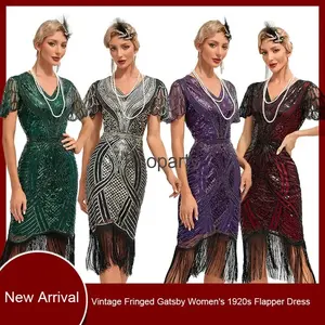 达门1920 20er 30er杰瑞查尔斯顿科斯特姆克莱德挡板弗兰森派对克莱德生态长袍 - Product Image 3