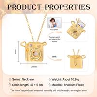 Collier Médaillon Caméra Rétractable Personnalisé avec Photo, Cadeau Anniversaire pour Amateurs de Photographie