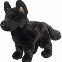 Jouet d'animal de forêt en peluche réaliste de chien de berger allemand noir d'émulation