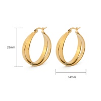 Elegantes Pendientes de Aro Dobles en Forma de U Geométricos para Mujer, Acero Inoxidable, Chapado en Oro Real de 18K, Joyería Certificada por Terceros, Moda