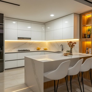 Mesa de Centro Integrada con Barra de Té, Mueble de Pared, Estilo Simple para <span class=keywords><strong>Empresas</strong></span>, Isla de Ocio, Plataforma con Fregadero, Estilo Panel de Madera, Cajón Deslizante - Product Image 2