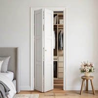 Porte accordéon pliante en bois de chêne avec design moderne en verre et isolation acoustique pour salon, porte de séparation extérieure pliante