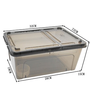 32*22*15cm yeni tasarım şeffaf siyah plastik küçük hava delikleri ile evcil hayvan kafesi sürüngen yetiştiriciliği kutusu - Product Image 5