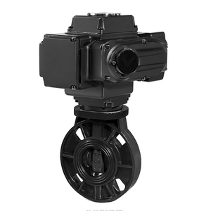 Válvula de Mariposa Motorizada Eléctrica Modulante de CC de 12 V con Brida COVNA, Válvula de Mariposa Eléctrica de Plástico CPVC para Agua de Mar - Product Image 1