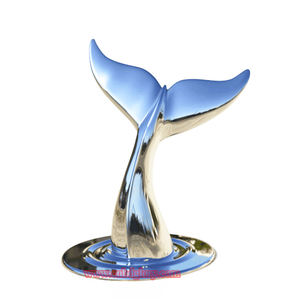 Jardín al aire libre Waterscape Adornos náuticos Escultura Plateado Estatuas de peces cetáceos de acero inoxidable - Product Image 5